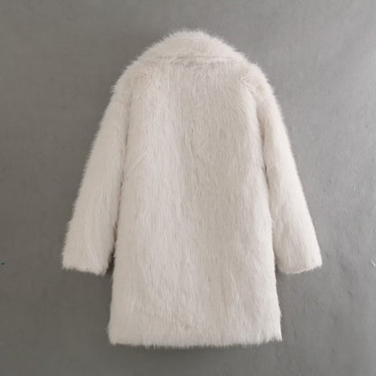 Loose Fashion Mid-length Fur Overcoat Coat